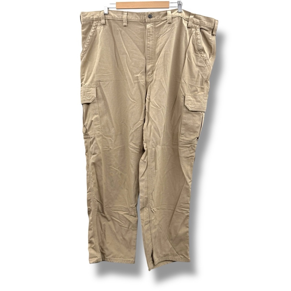 Carhartt Khaki Cargo Work Pants Men's Size 50x32 Durable Utility